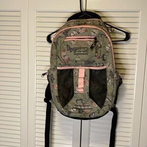 Eddie Bauer Butterfly print backpack green and pink school bag